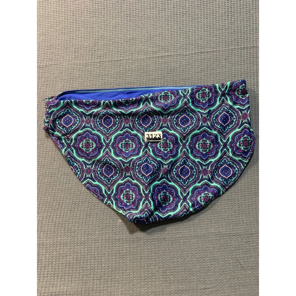 Coolibar Swim Bottoms Womens XXL Blue Paisley UPF 50+ Bikini Briefs